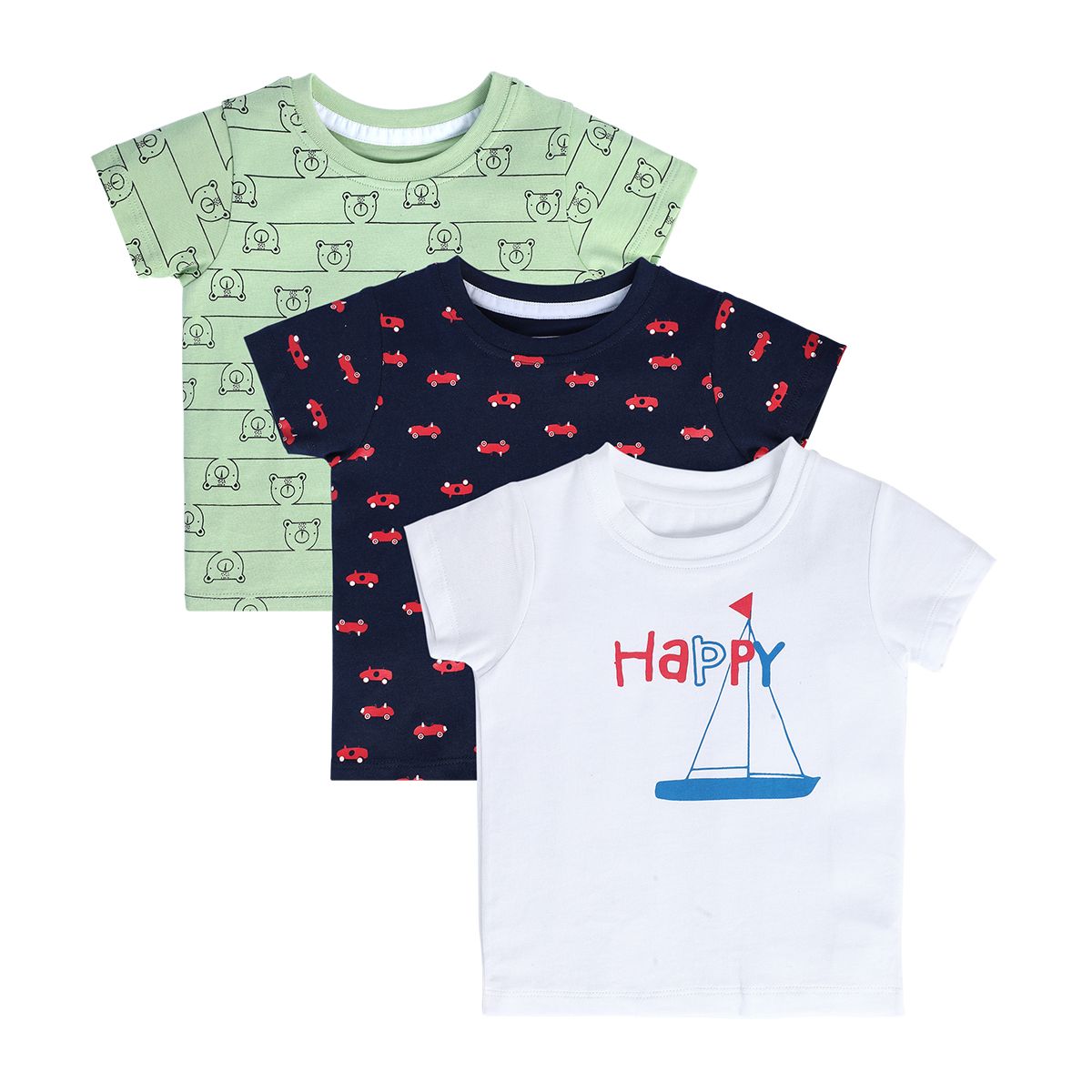 Boys Multicolor Pack Of 3 T-Shirt
