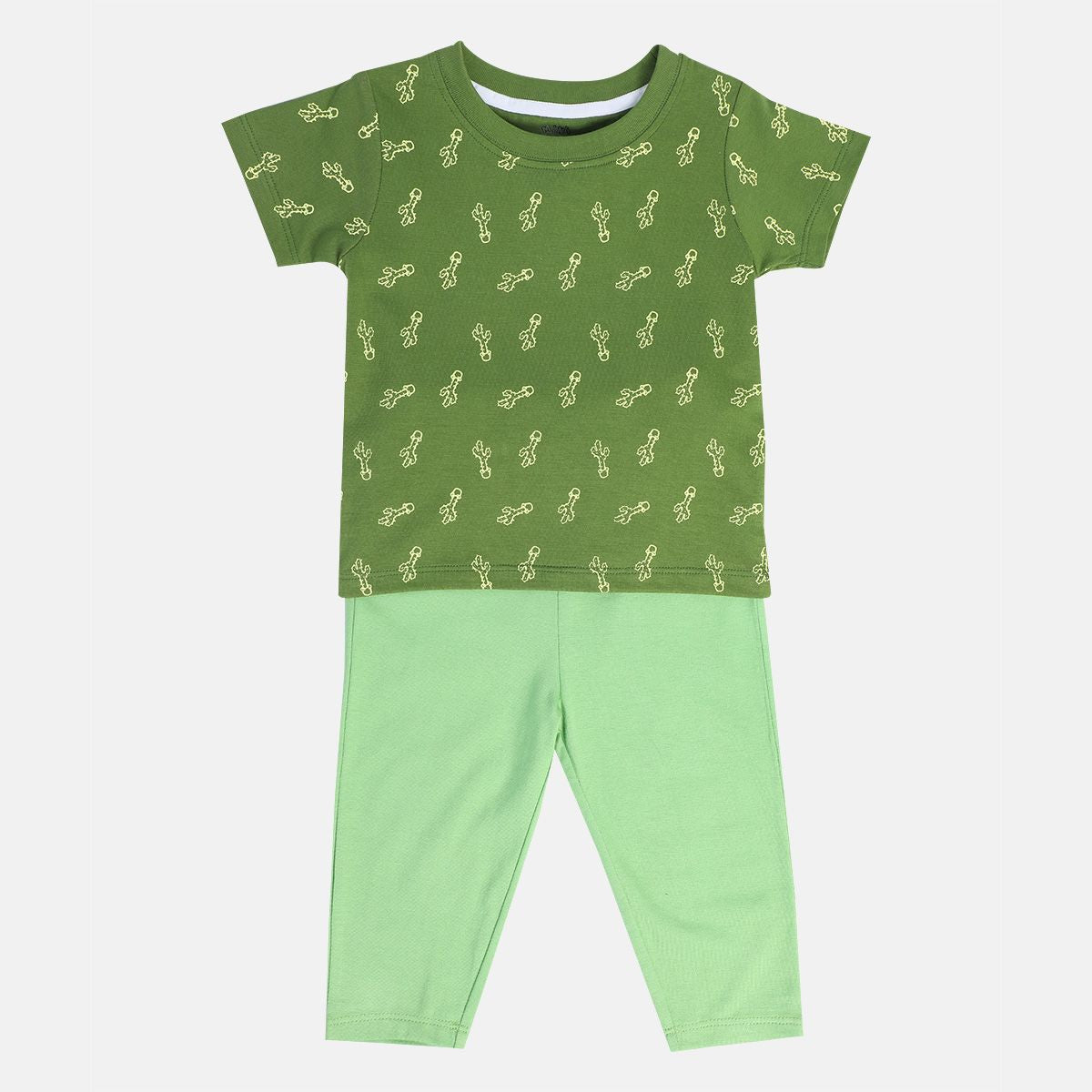 Boys Green Pack Of 2 Top And Bottom