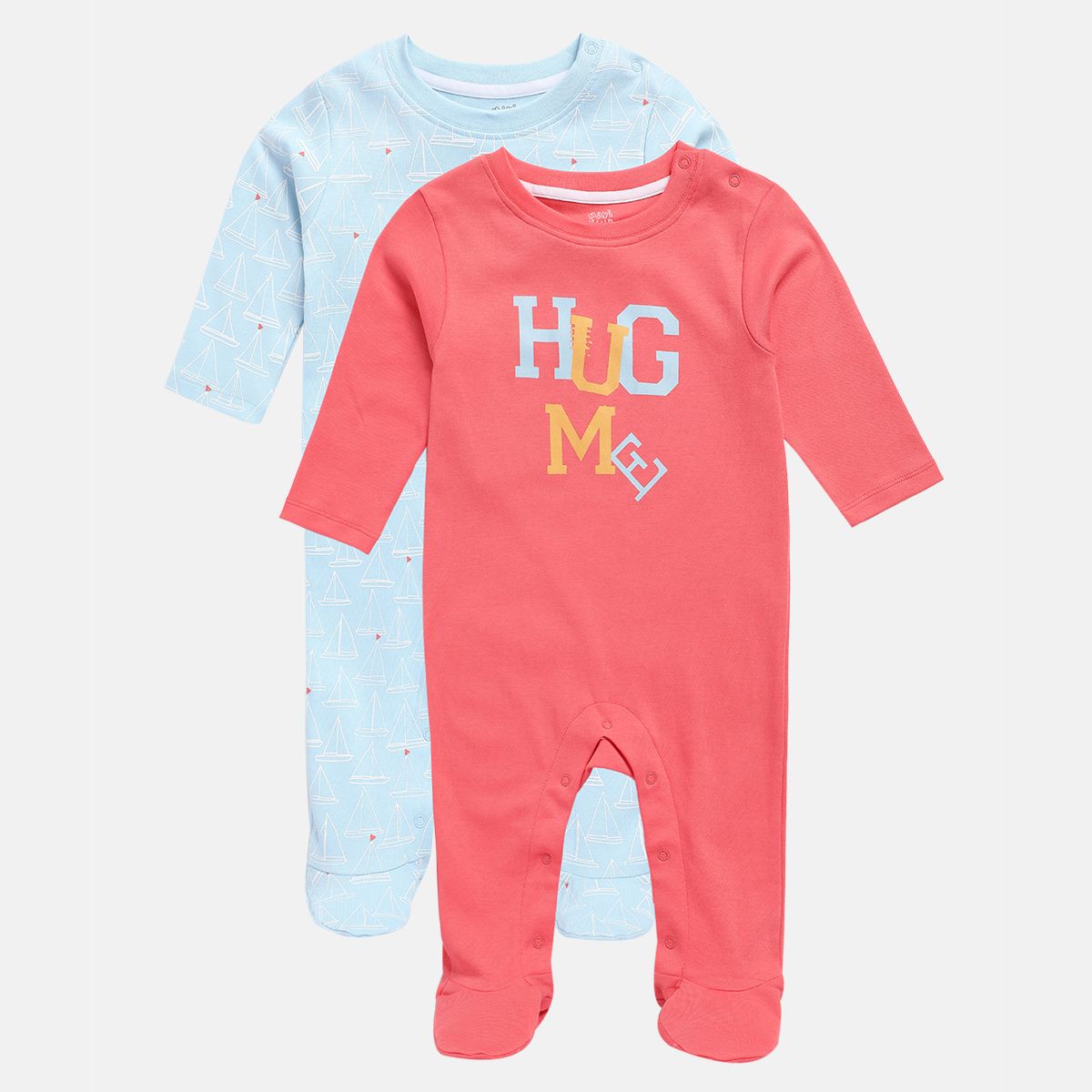 Boys Multicolor Pack Of 2 Sleep Suit
