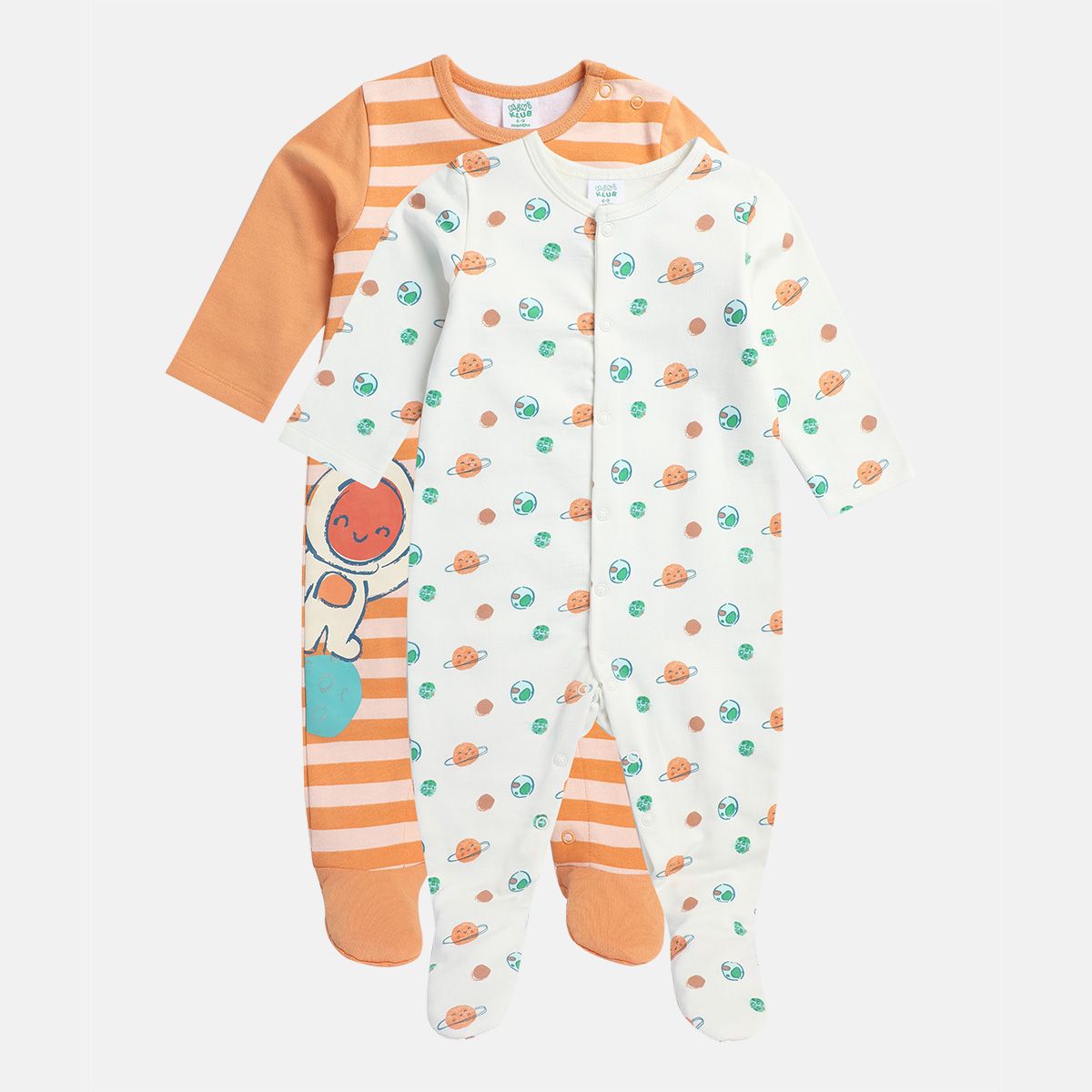 Boys Multicolor Pack Of 2 Sleep Suit