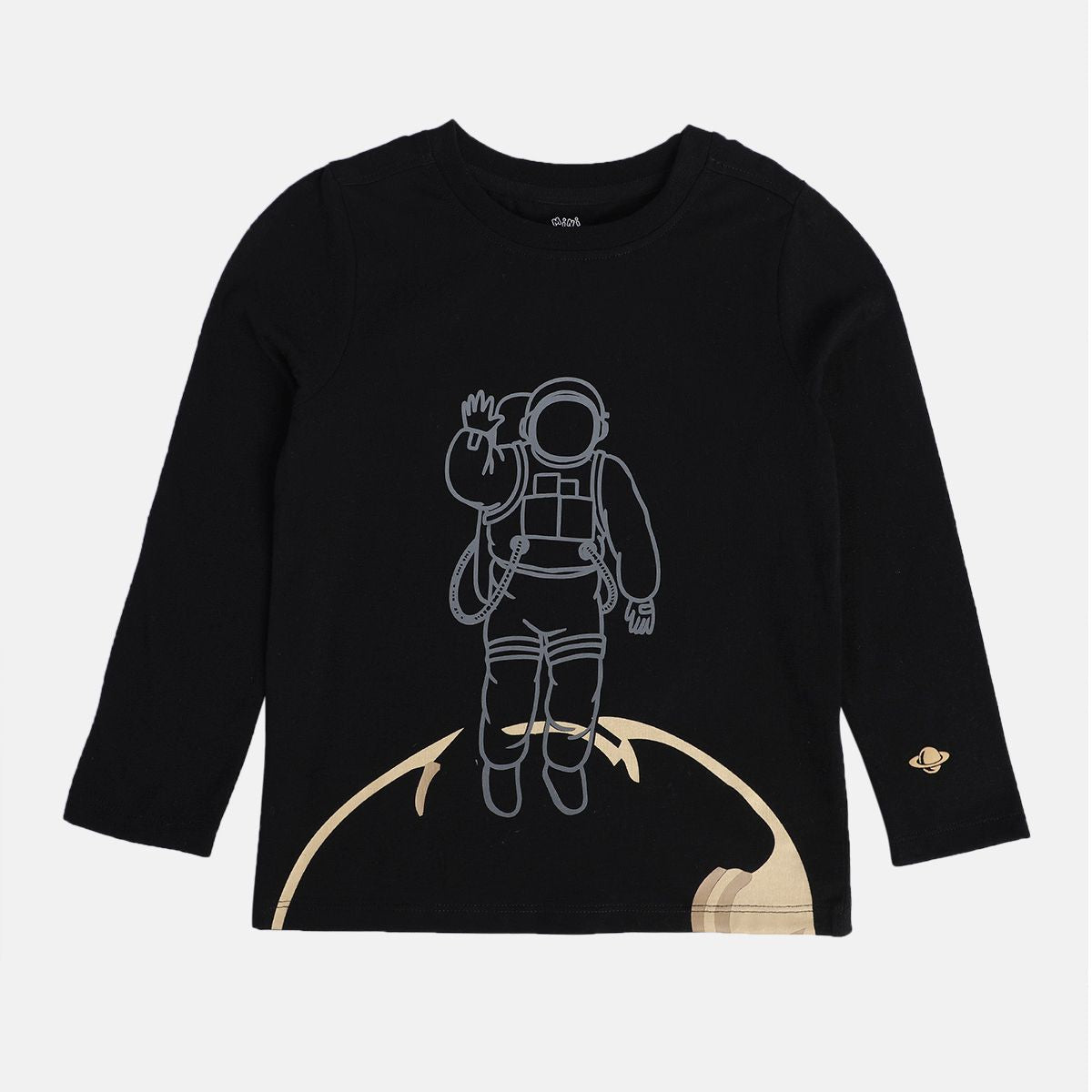 Boys Black Pack Of 1 T-Shirt