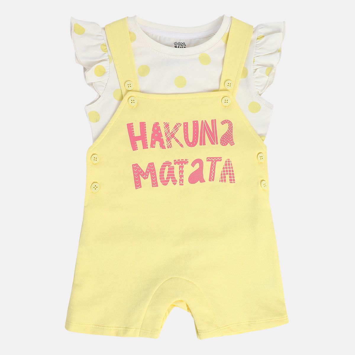 Girls Multicolor Pack Of 2 Dungaree Set