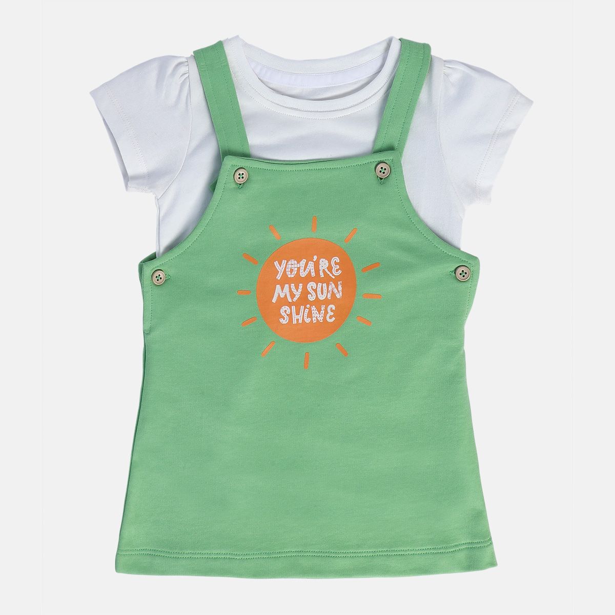 Girls Multicolor Pack Of 2 Pinny Set