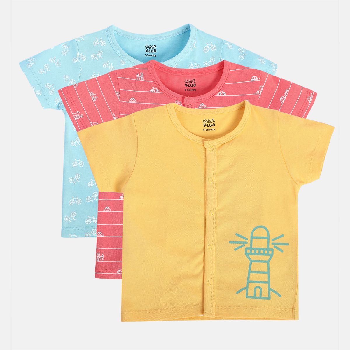 Boys Multicolor Pack Of 3 Front Open Vest