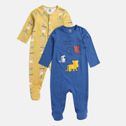 Boys Multicolor Pack Of 2 Sleep Suit