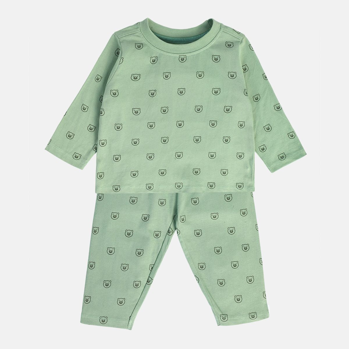 Boys Green Pack Of 2 T-Shirt And Bottom