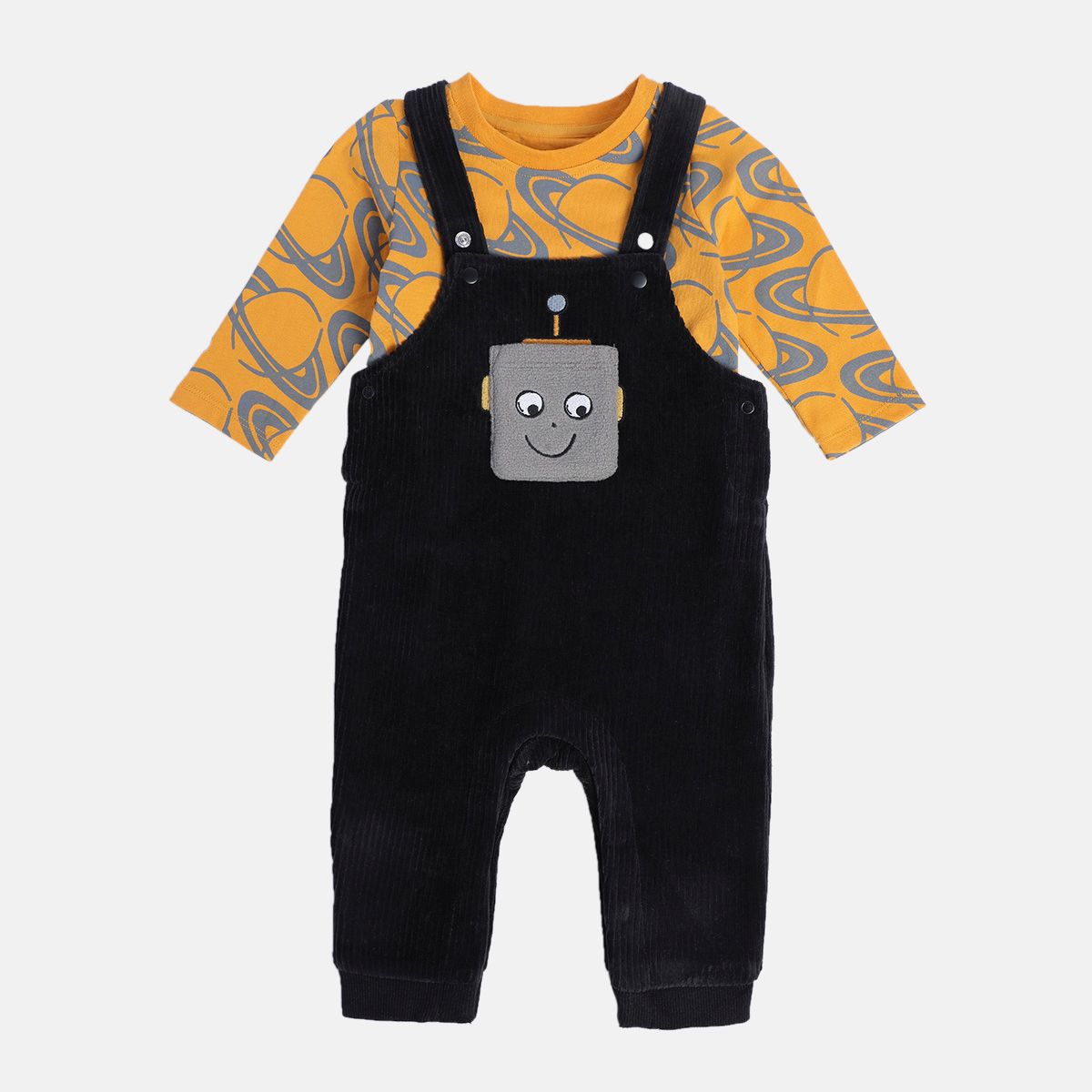 Boys Multicolor Pack Of 2 Dungaree Set