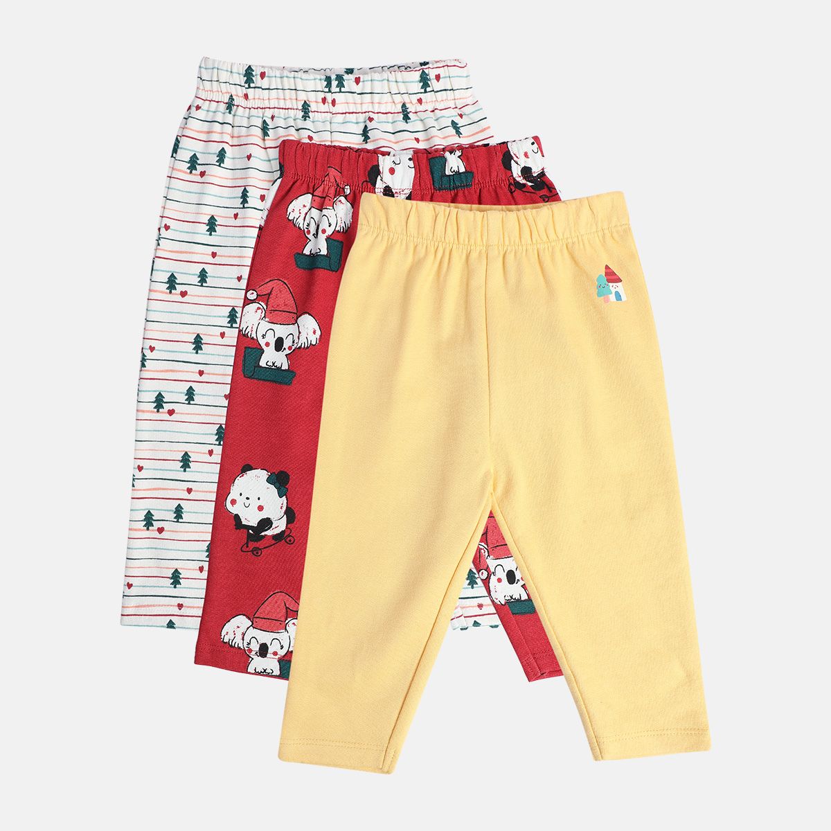 Girls Multicolor Pack Of 3 Knit Bottom