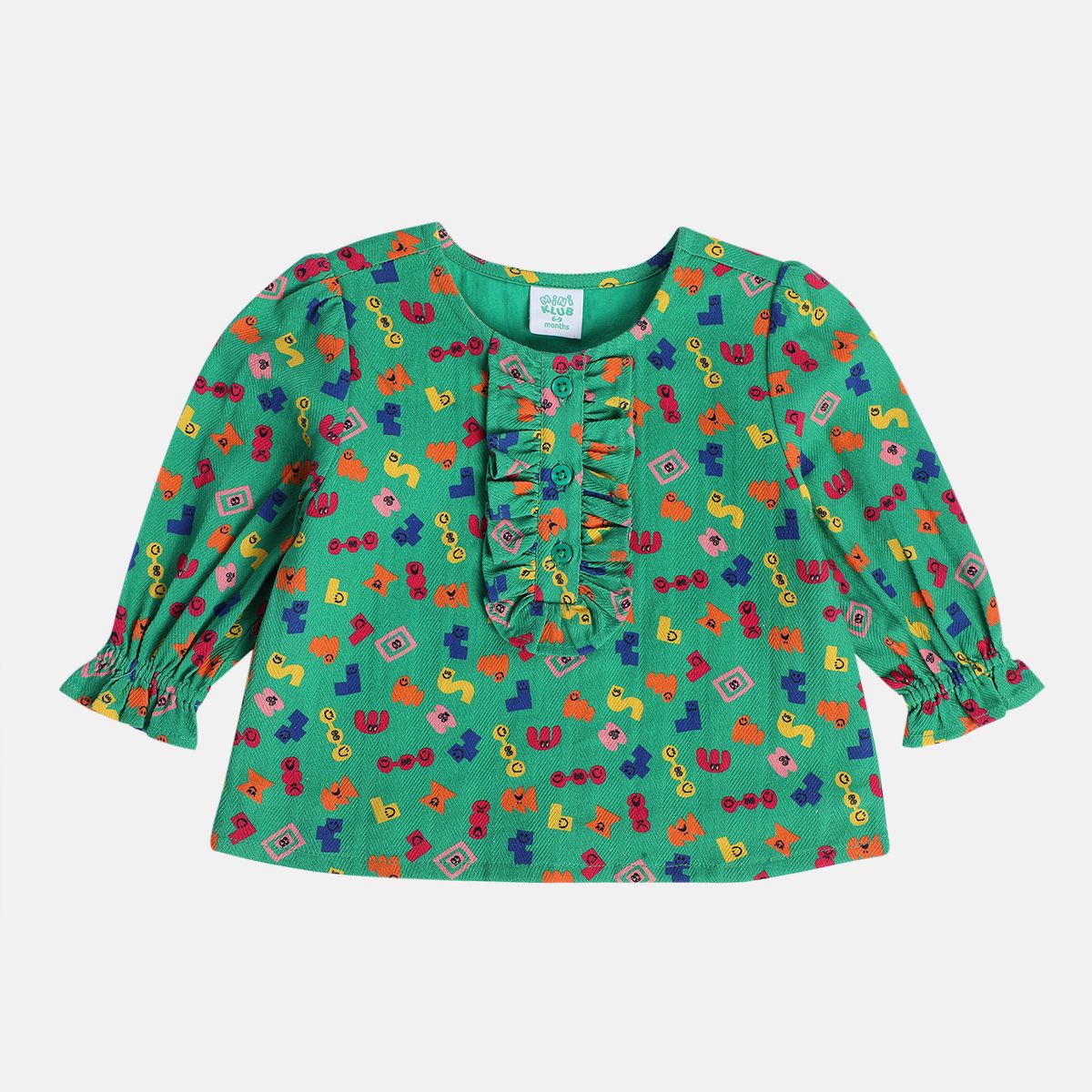 Girls Green Pack Of 1 Woven Top