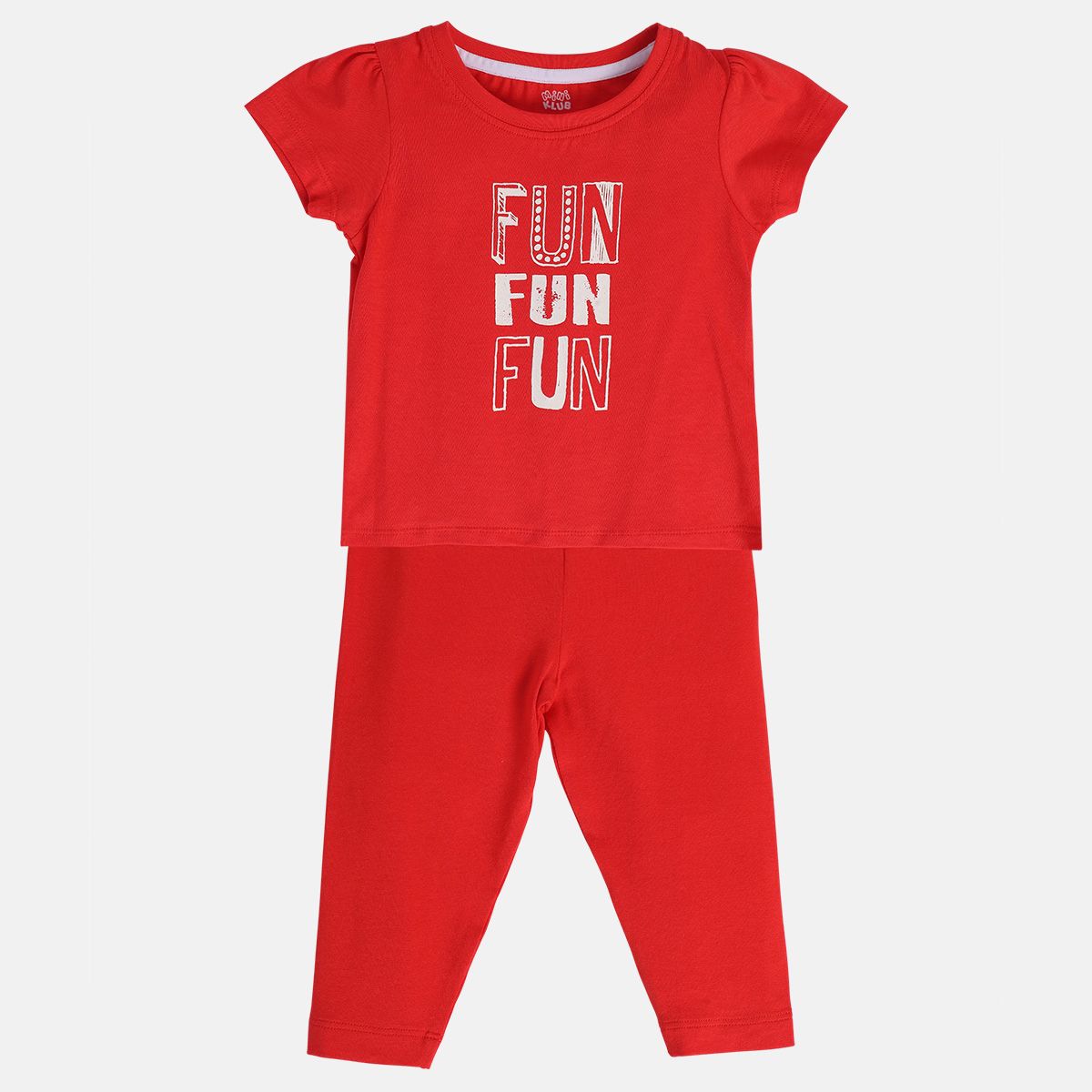Girls Red Pack Of 2 Top And Bottom