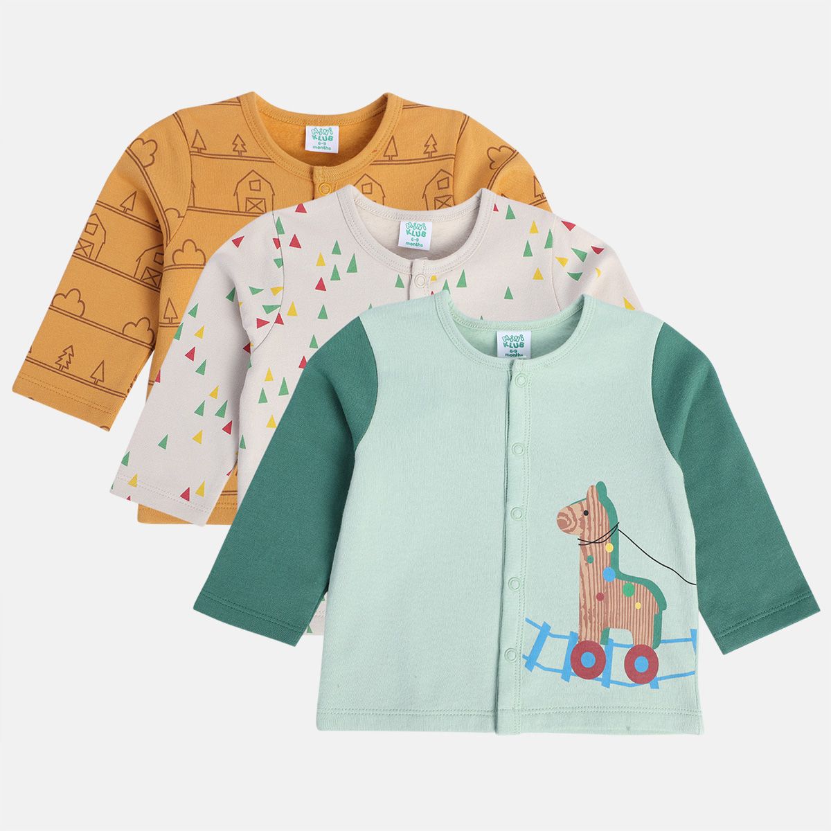 Boys Multicolor Pack Of 3 Front Open Vest