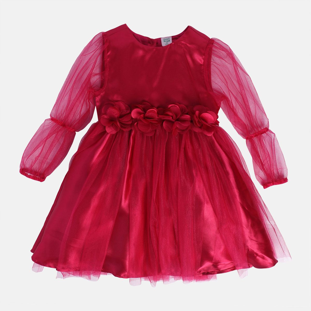 Girls Maroon Pack Of 1 Dress
