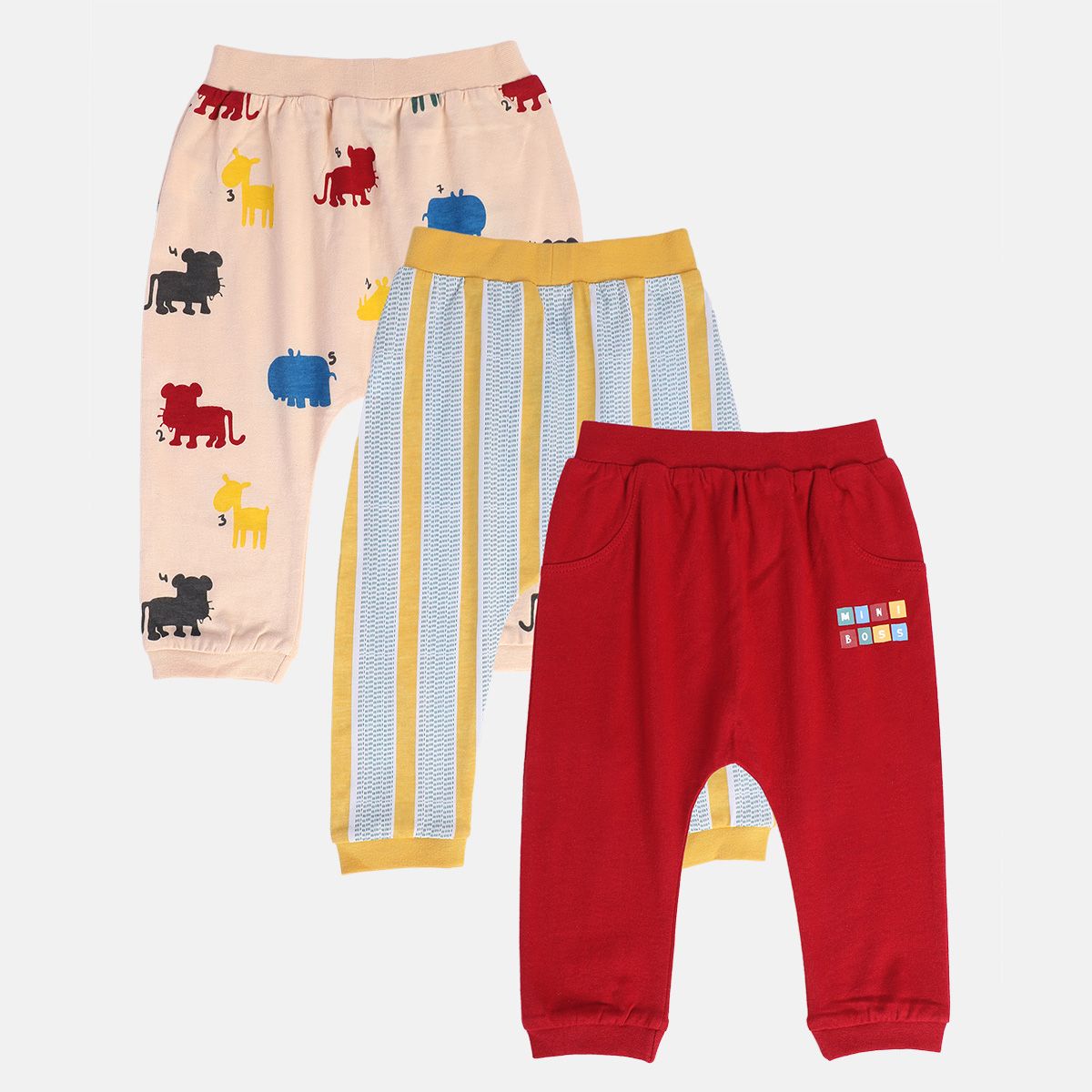 Boys Multicolor Pack Of 3 Knit Bottom