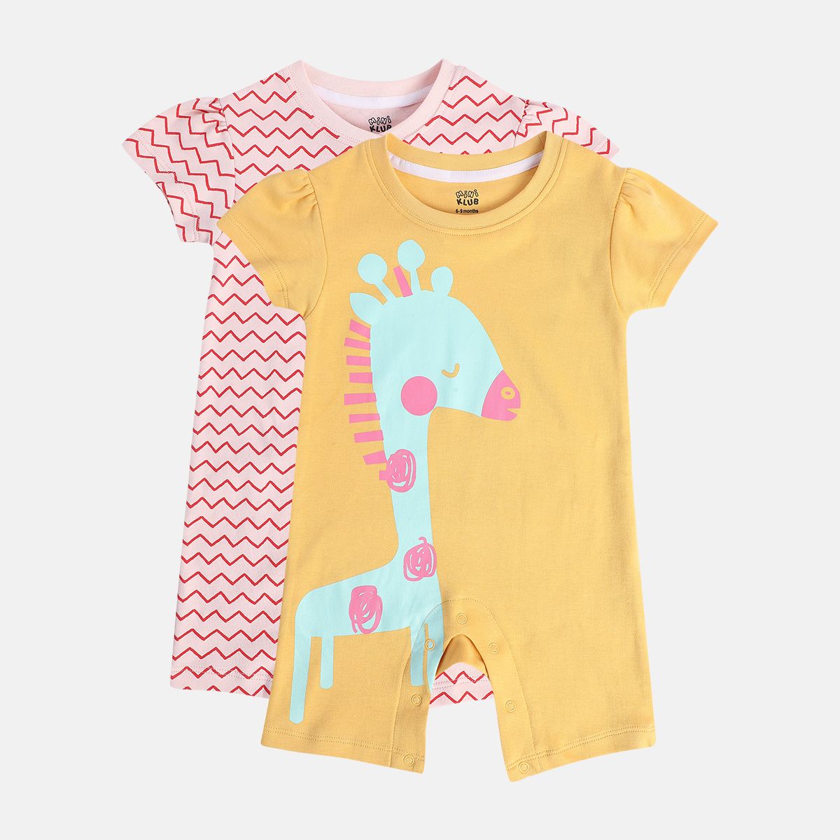 Girls Multicolor Pack Of 2 Romper