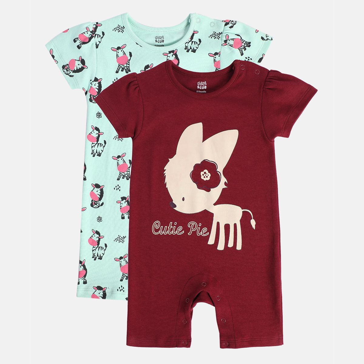 Girls Multicolor Pack Of 2 Romper