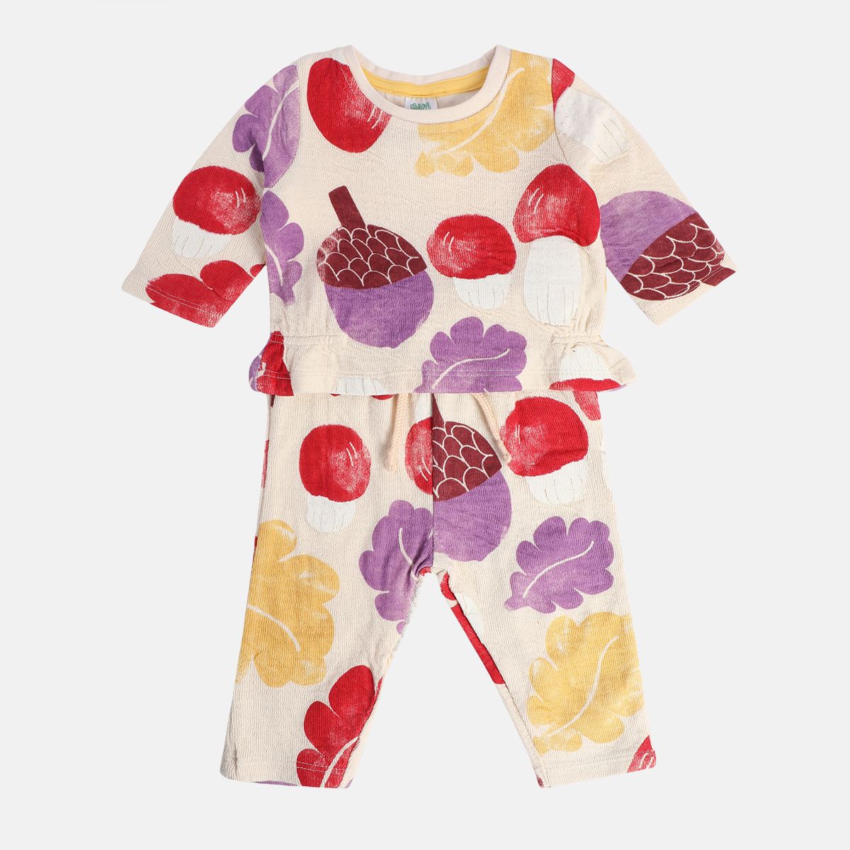 Girls Beige Pack Of 2 Top And Bottom