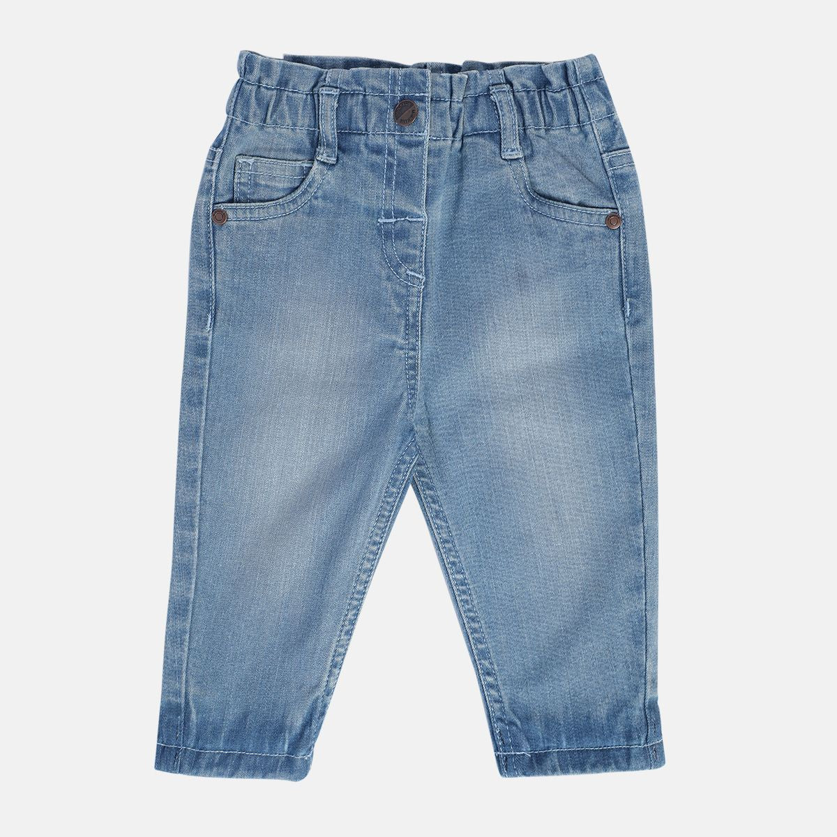 Girls Mid Blue Pack Of 1 Denim Pant