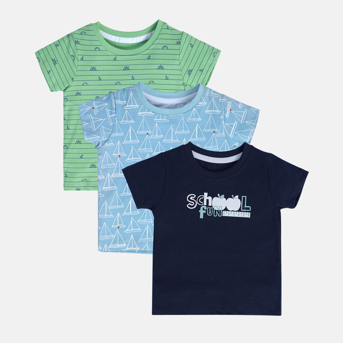 Boys Multicolor Pack Of 3 T-Shirt