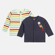 Boys Multi Round Neck Full Sleeves Front Open Vest