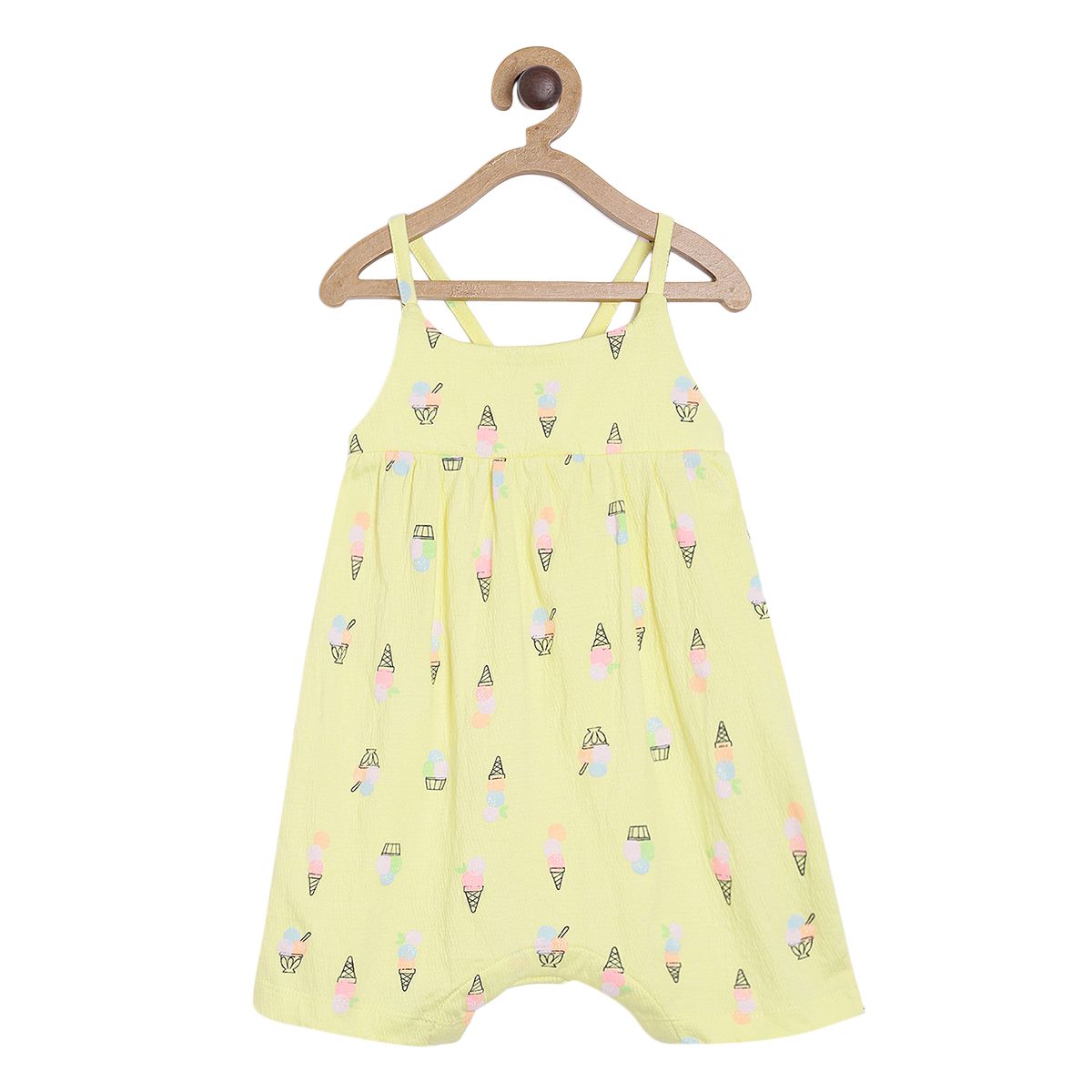 Pack of 1 dungaree - lemon yellow for New Born
