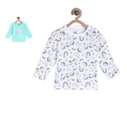 Pack of 2 knit top - white & blue for 0-3 Months