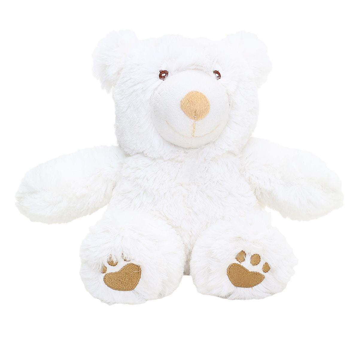 Baby Unisex White Polyester Teddy Bear Soft Toy Pack of 1 Embroidered Details Everyday Play