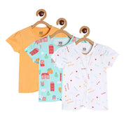 Girls Multicolor Pack Of 3 Front Open Vest