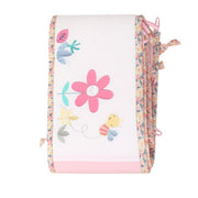 Baby Girls Pink Cotton Blend Floral and Bee Applique Cot Bumper Pack of 1 Padded Nursery Essential