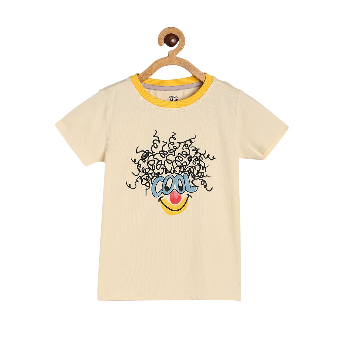 Boys Cream Pack Of 1 T-Shirt