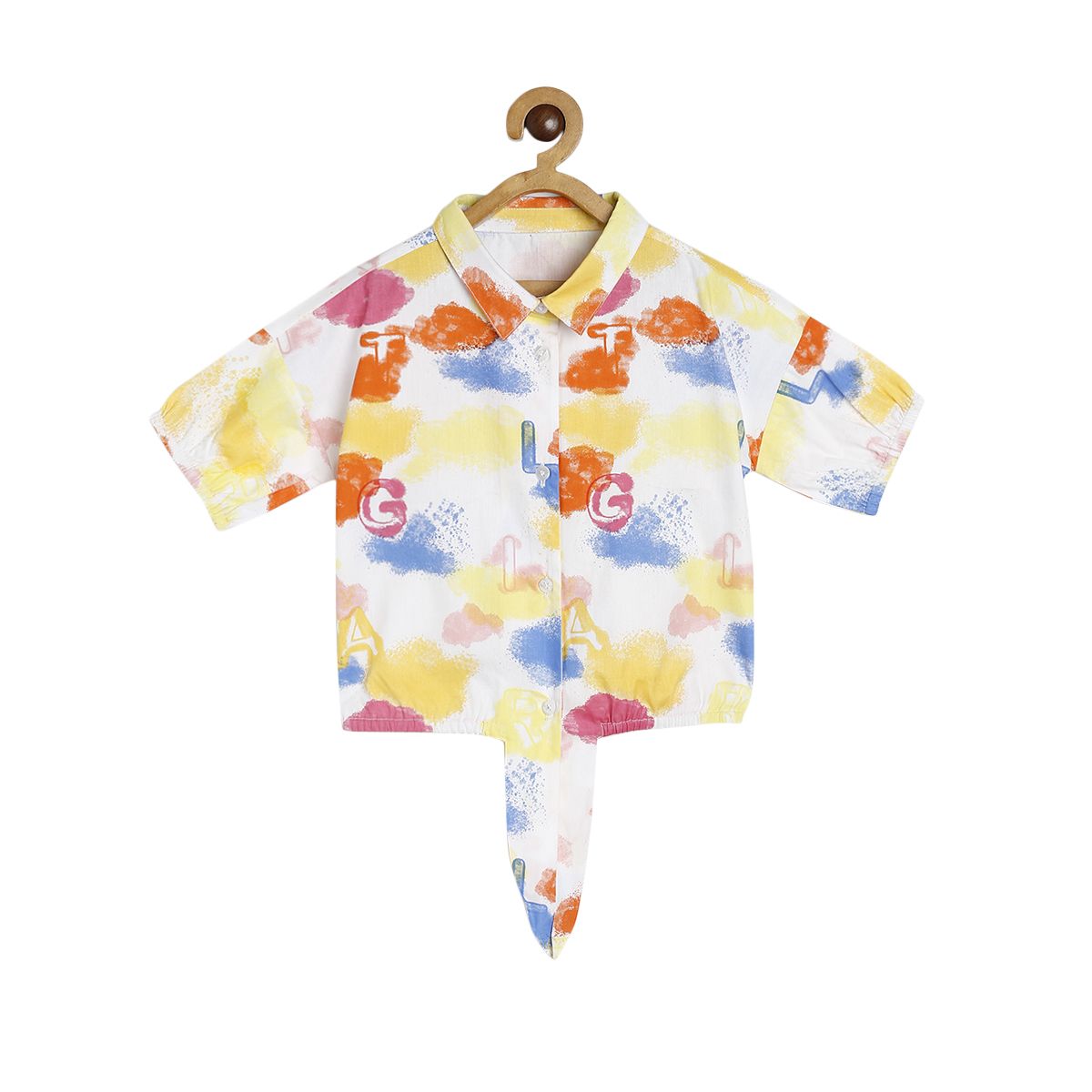 Girls White Woven Top