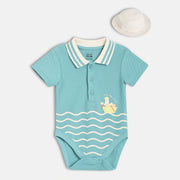 Boys Blue Short Sleeve Body Suit