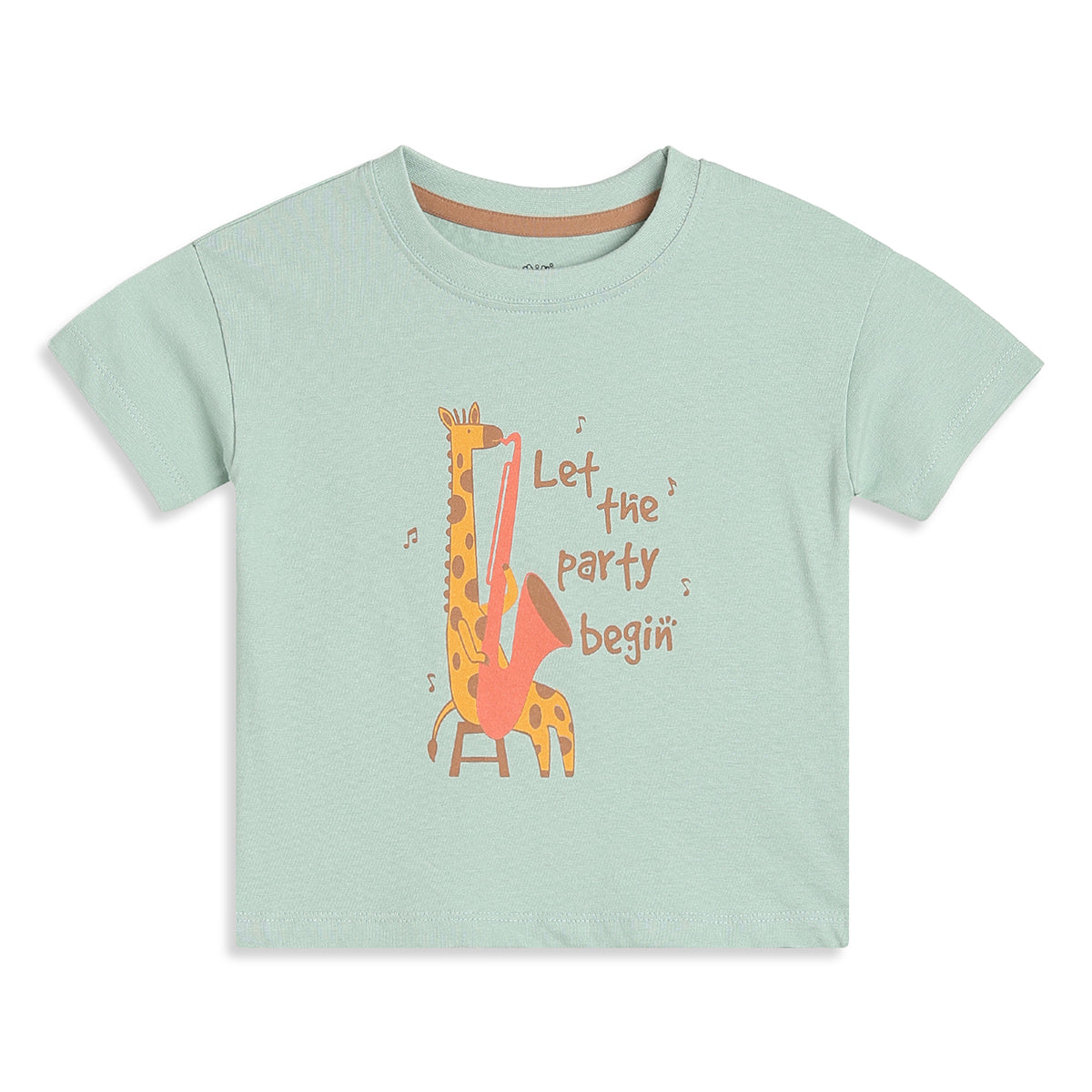 Baby Boys Mint Green Knit T-shirt Regular Fit Casual Wear