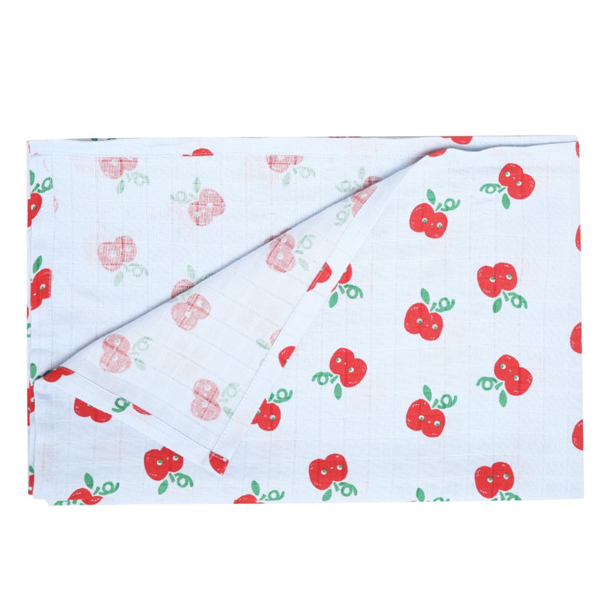 Baby Girls Apple Print Cotton Blankets Pack of 2, Multicolour