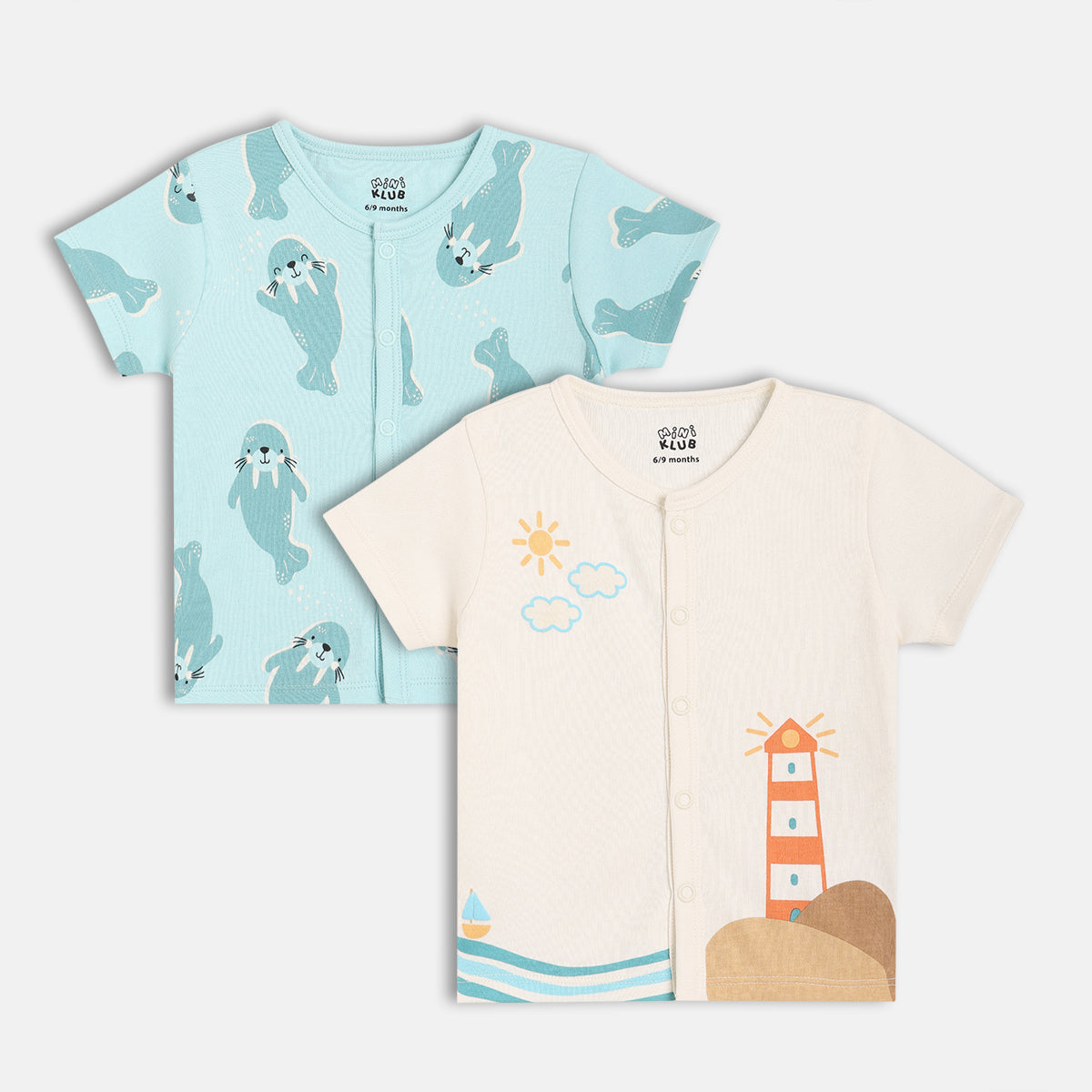Boys White/Blue Short Sleeve Front Open Vest