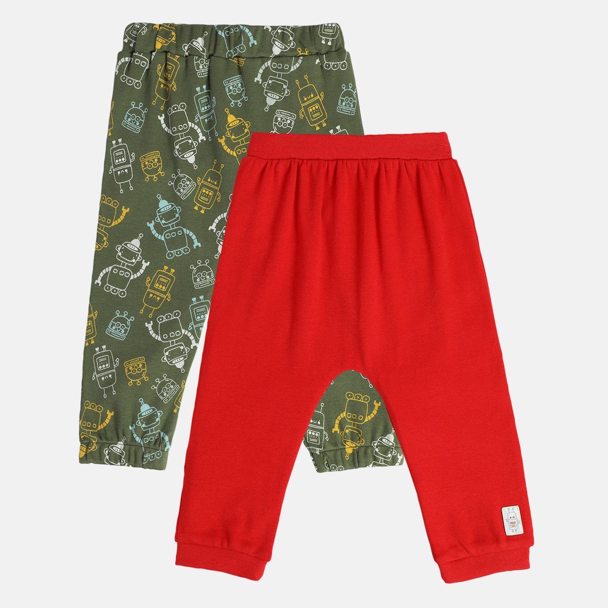 Boys Olive Green / Red Allarround Elastic Full Length Knit Bottom