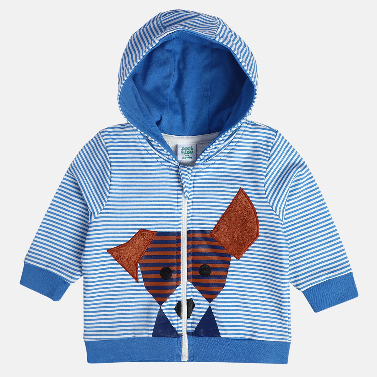 Boys Blue Hooded Full Sleeves Jacket