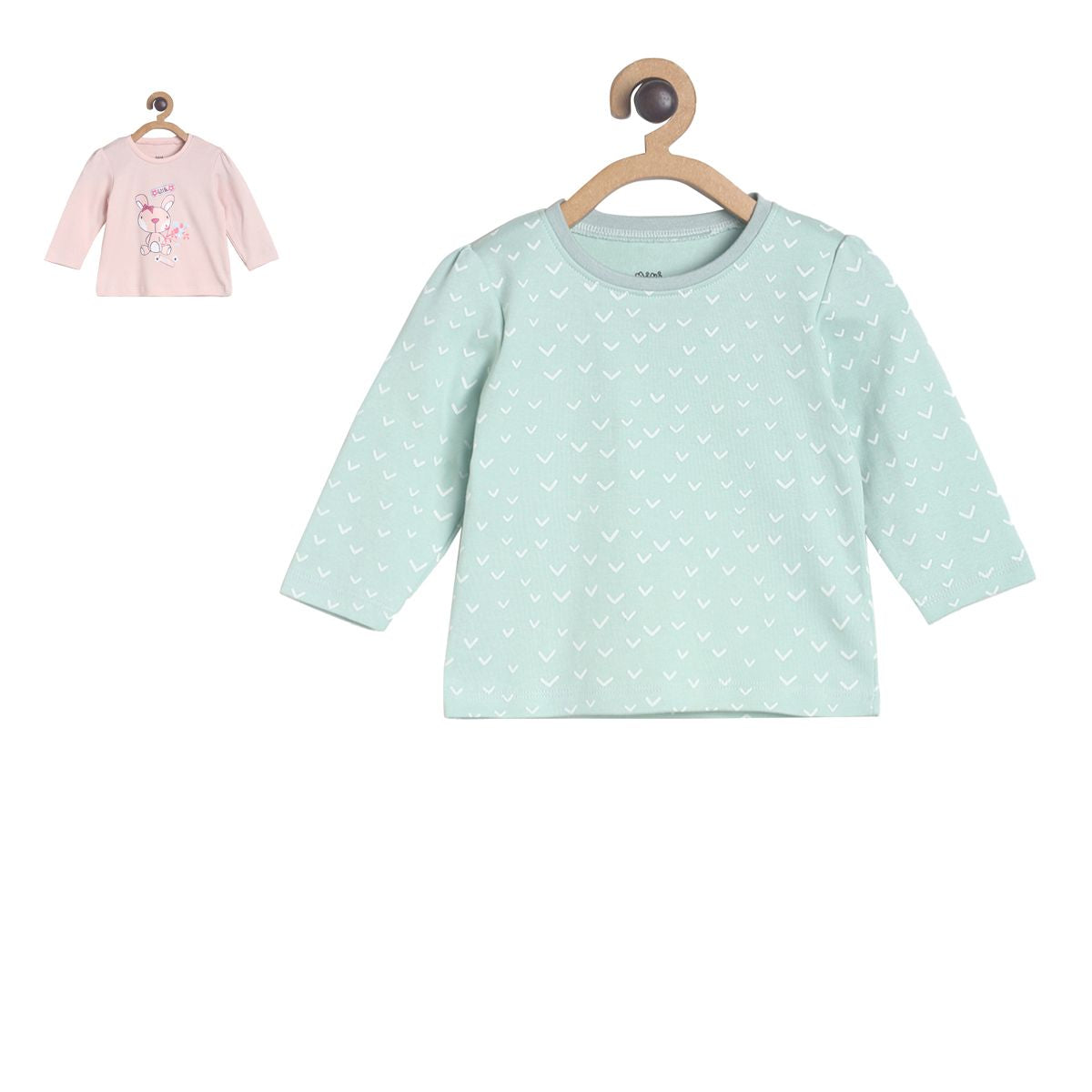 Pack of 2 knit top - light blue for 0-3 Months