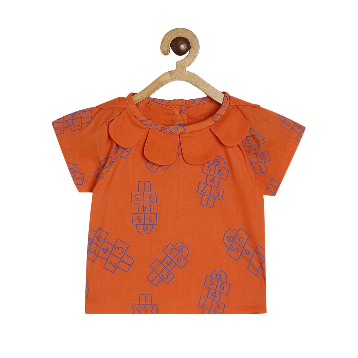 Girls Orange Pack Of 1 Woven Top