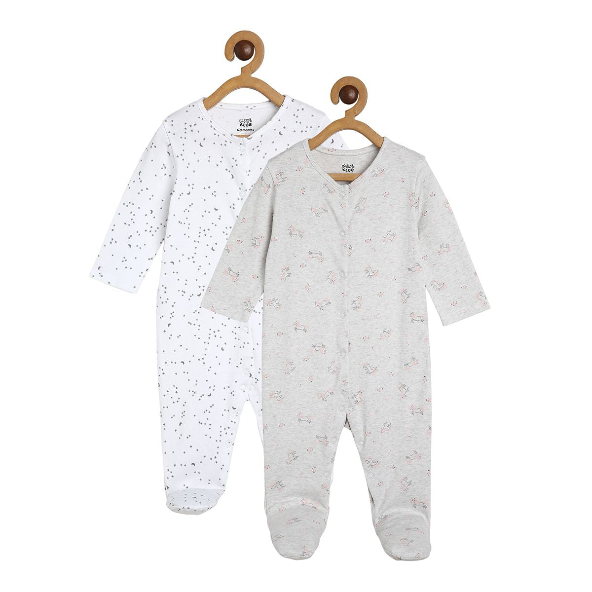 Girls Multicolor Pack Of 2 Sleep Suit