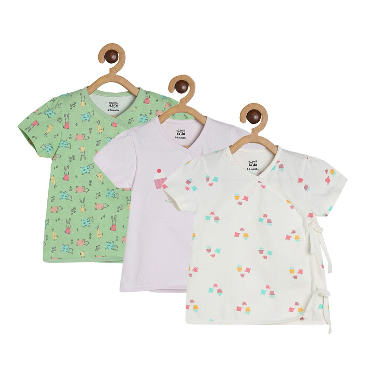 Girls Multicolor Pack Of 3 Front Open Vest