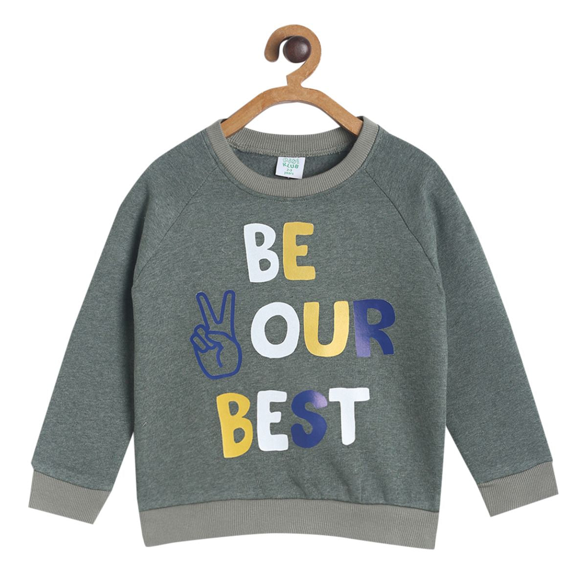 Pack of 1 knit sweat shirt - olive for 3-6 Months