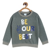 Pack of 1 knit sweat shirt - olive for 3-6 Months