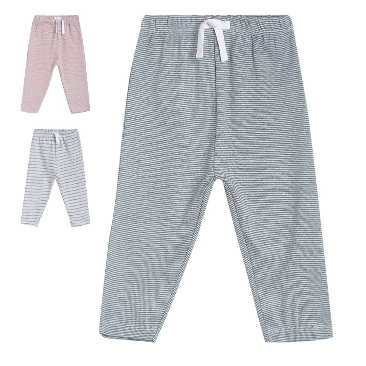 Pack of 3 knit bottom - greyish blue for 0-3 Months