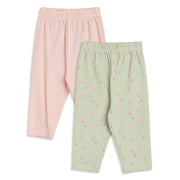 Baby Girls Green & Pink Knit Bottoms Pack of 2 Regular Fit Casual Wear