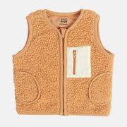 Boys Orange Round Neck Sleeveless Gilet