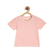 Baby Girls Striped Knit Top, Peach