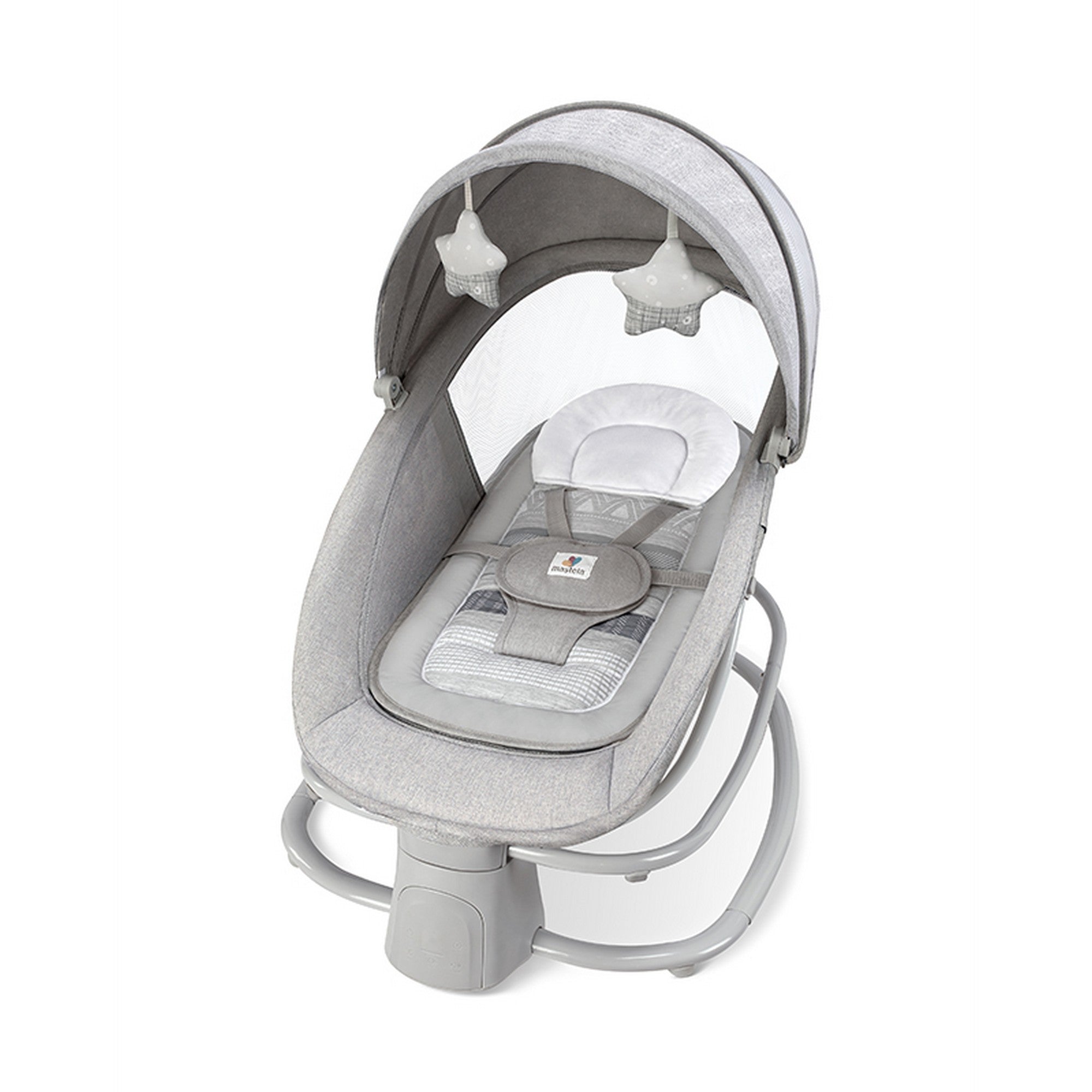 Mastela Grey Electric Baby Rocker and Bouncer with Music, Mosquito Net and Canopy for Infants
