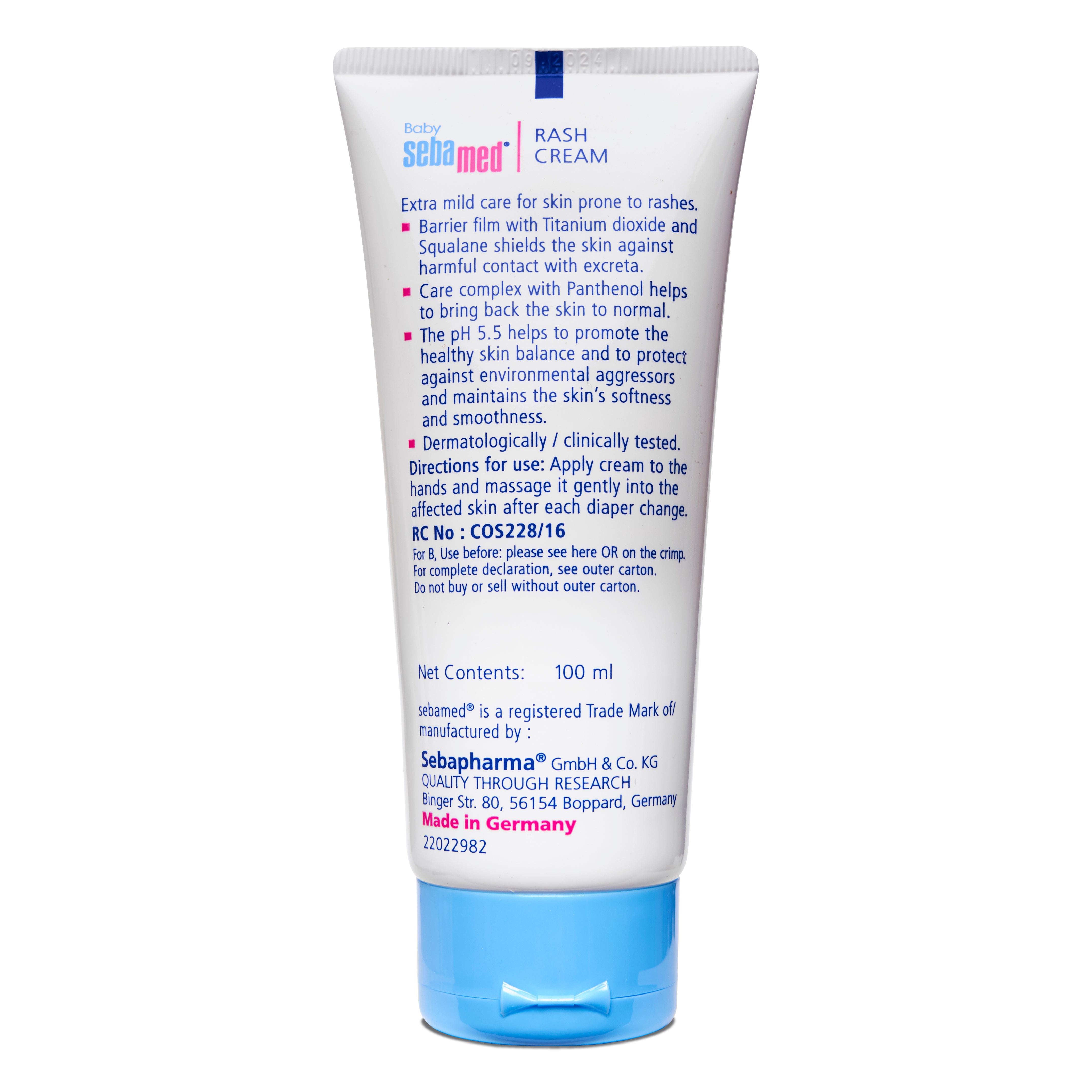 Baby White Rash Cream 100 ml with Panthenol for Daily Diaper Rash Care