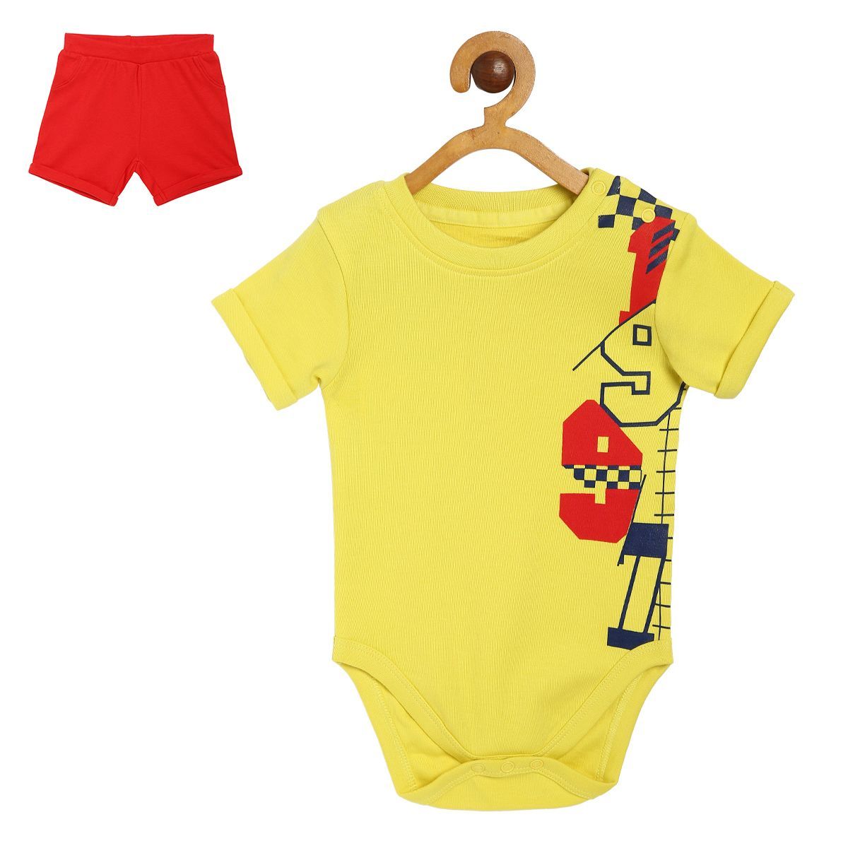 Boys Yellow Bodysuit and Knit Bottom