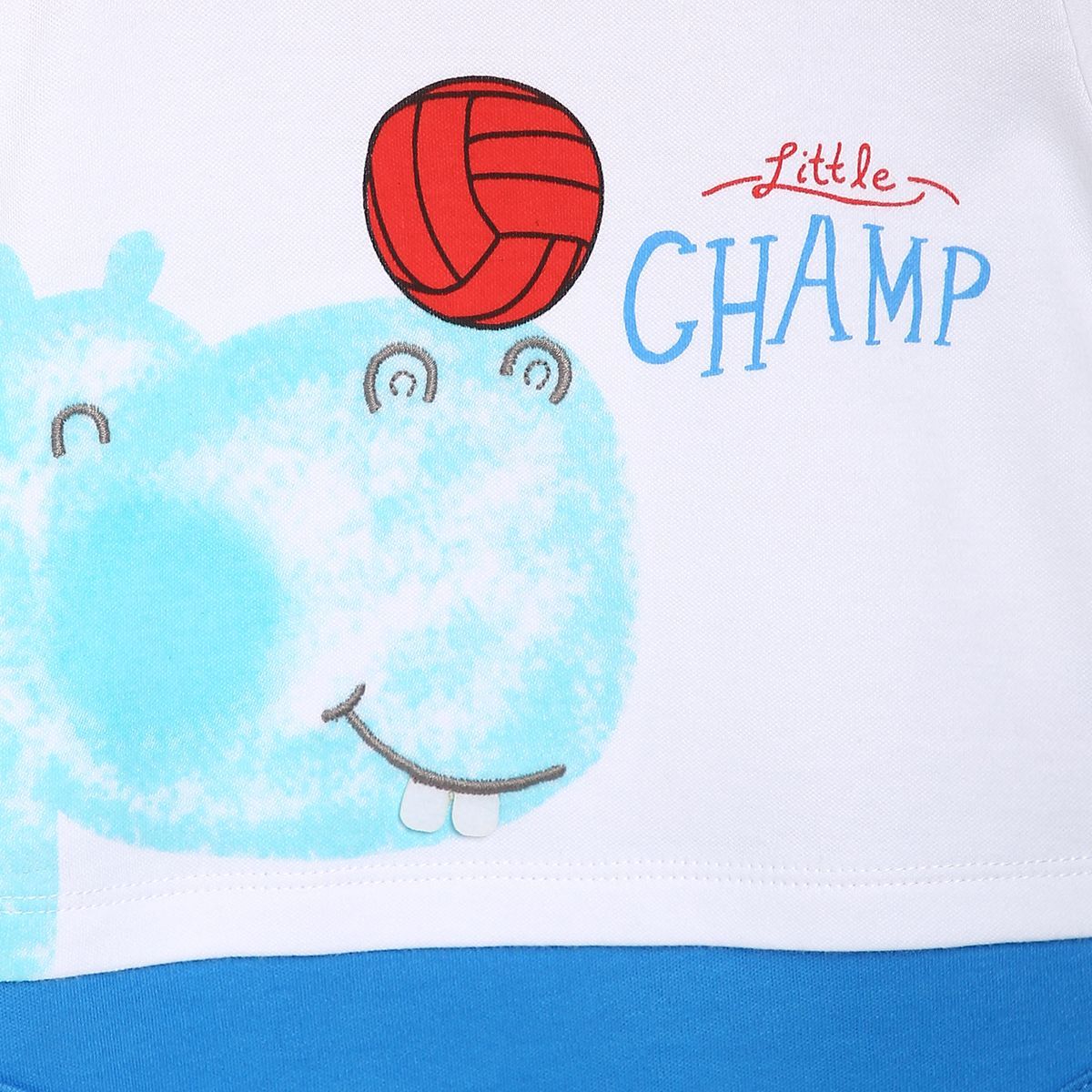 Baby Boys Printed Bodysuit, White and Blue